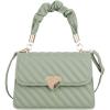 imageMakeMeChic Womens Heart Top Handle PU Leather Flap Bags Square Handbag Crossbody BagsMint Green