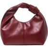 imageMakeMeChic Womens PU Leather Ruched Satchel Handbags Top Handle Mini Purse Dumpling BagBurgundy