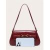 imageMakeMeChic Womens Cheetah Print Purse Faux Leather Leopard Bow Y2K Flap Shoulder BagBurgundy B