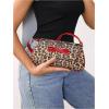 imageMakeMeChic Womens Cheetah Print Purse Faux Leather Leopard Bow Y2K Flap Shoulder BagMulticolor