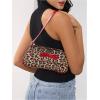 imageMakeMeChic Womens Cheetah Print Purse Faux Leather Leopard Bow Y2K Flap Shoulder BagMulticolor