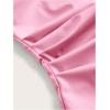 imageMakeMeChic Womens Faux Leather Strapless Tube Bar Tops Asymmetrical Ruched Backless Corset Crop TopsPink