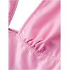 imageMakeMeChic Womens Faux PU Leather Deep V Neck Sleeveless Backless Camisole Crop Halter TopsPink