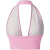 imageMakeMeChic Womens Faux PU Leather Deep V Neck Sleeveless Backless Camisole Crop Halter TopsPink