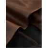 imageMakeMeChic Womens Lace Up Fringe PU Leather Corset Top Tie Back Cropped Halter Cami TopBrown