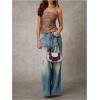 imageMakeMeChic Womens PU Leather Top Strapless Ruched Bandeau Sleeveless Party Tube TopsBrown