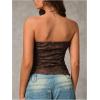 imageMakeMeChic Womens PU Leather Top Strapless Ruched Bandeau Sleeveless Party Tube TopsCoffee Brown