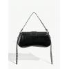imageMakeMeChic Womens Shoulder Bags Y2K PU Leather Clutch Small Purse Hobo BagsBlack