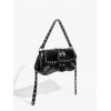 imageMakeMeChic Womens Shoulder Bags Y2K PU Leather Clutch Small Purse Hobo BagsBlack