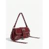 imageMakeMeChic Womens Shoulder Bags Y2K PU Leather Clutch Small Purse Hobo BagsBurgundy
