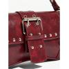 imageMakeMeChic Womens Shoulder Bags Y2K PU Leather Clutch Small Purse Hobo BagsBurgundy
