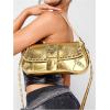 imageMakeMeChic Womens Shoulder Bags Y2K PU Leather Clutch Small Purse Hobo BagsGold
