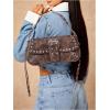 imageMakeMeChic Womens Shoulder Bags Y2K PU Leather Clutch Small Purse Hobo BagsLight Brown