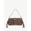 imageMakeMeChic Womens Shoulder Bags Y2K PU Leather Clutch Small Purse Hobo BagsLight Brown