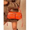 imageMakeMeChic Womens Shoulder Bags Y2K PU Leather Clutch Small Purse Hobo BagsOrange