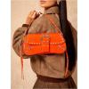 imageMakeMeChic Womens Shoulder Bags Y2K PU Leather Clutch Small Purse Hobo BagsOrange