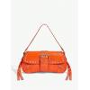 imageMakeMeChic Womens Shoulder Bags Y2K PU Leather Clutch Small Purse Hobo BagsOrange