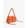 imageMakeMeChic Womens Shoulder Bags Y2K PU Leather Clutch Small Purse Hobo BagsOrange
