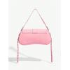 imageMakeMeChic Womens Shoulder Bags Y2K PU Leather Clutch Small Purse Hobo BagsPink