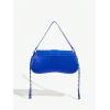 imageMakeMeChic Womens Shoulder Bags Y2K PU Leather Clutch Small Purse Hobo BagsRoyal Blue