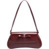 imageMakeMeChic Womens Cheetah Print Purse Faux Leather Leopard Bow Y2K Flap Shoulder BagBurgundy