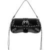 imageMakeMeChic Womens Shoulder Bags Y2K PU Leather Clutch Small Purse Hobo BagsBlack