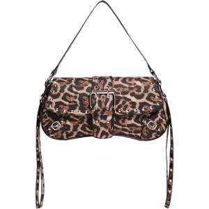 imageMakeMeChic Womens Shoulder Bags Y2K PU Leather Clutch Small Purse Hobo BagsBrown