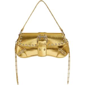 imageMakeMeChic Womens Shoulder Bags Y2K PU Leather Clutch Small Purse Hobo BagsGold