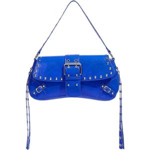 imageMakeMeChic Womens Shoulder Bags Y2K PU Leather Clutch Small Purse Hobo BagsRoyal Blue