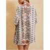 imageMakeMeChic Womens Boho 2 Piece Outfits Tropical Open Front Kimono Blouse and Shorts SetApricot C