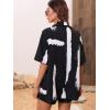 imageMakeMeChic Womens Boho 2 Piece Outfits Tropical Open Front Kimono Blouse and Shorts SetBlack