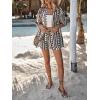 imageMakeMeChic Womens Boho 2 Piece Outfits Tropical Open Front Kimono Blouse and Shorts SetMulticolor a