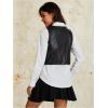 imageMakeMeChic Womens PU Leather Tie Front Vest Sleeveless V Neck Jacket OuterwearBlack