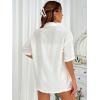 imageMakeMeChic Womens Casual 2 Piece Outfits Short Sleeve Button Down Blouse and Short SetWhite a