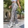 imageMakeMeChic Womens Leopard Pants Cheetah Print Pants Leggings Y2k High Waisted Bell BottomBlack