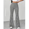 imageMakeMeChic Womens Leopard Pants Cheetah Print Pants Leggings Y2k High Waisted Bell BottomBlack and White