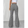 imageMakeMeChic Womens Leopard Pants Cheetah Print Pants Leggings Y2k High Waisted Bell BottomBlack and White