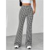 imageMakeMeChic Womens Leopard Pants Cheetah Print Pants Leggings Y2k High Waisted Bell BottomBlack and White