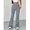 imageMakeMeChic Womens Leopard Pants Cheetah Print Pants Leggings Y2k High Waisted Bell BottomBlue