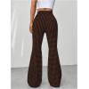 imageMakeMeChic Womens Leopard Pants Cheetah Print Pants Leggings Y2k High Waisted Bell BottomBrown