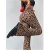 imageMakeMeChic Womens Leopard Pants Cheetah Print Pants Leggings Y2k High Waisted Bell BottomBrown D