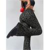 imageMakeMeChic Womens Leopard Pants Cheetah Print Pants Leggings Y2k High Waisted Bell BottomGrey