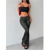 imageMakeMeChic Womens Leopard Pants Cheetah Print Pants Leggings Y2k High Waisted Bell BottomGrey