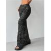 imageMakeMeChic Womens Leopard Pants Cheetah Print Pants Leggings Y2k High Waisted Bell BottomGrey