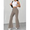 imageMakeMeChic Womens Leopard Pants Cheetah Print Pants Leggings Y2k High Waisted Bell BottomKhaki Solid