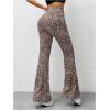 imageMakeMeChic Womens Leopard Pants Cheetah Print Pants Leggings Y2k High Waisted Bell BottomMulticolor
