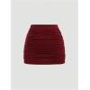 imageMakeMeChic Womens Y2K Skirt Set Leopard Print Tie Back Halter Crop Top and Ruched Mini Skirt Outfits SetBurgundy