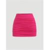 imageMakeMeChic Womens Y2K Skirt Set Leopard Print Tie Back Halter Crop Top and Ruched Mini Skirt Outfits SetHot Pink