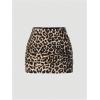 imageMakeMeChic Womens Y2K Skirt Set Leopard Print Tie Back Halter Crop Top and Ruched Mini Skirt Outfits SetMulticolor