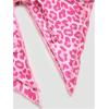 imageMakeMeChic Womens Y2K Skirt Set Leopard Print Tie Back Halter Crop Top and Ruched Mini Skirt Outfits SetPink Leopard